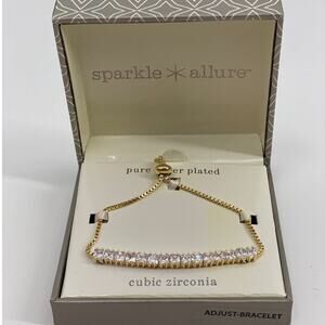 Sparkle Allure Cubic Zirconia Adjustable Gold Bracelet NEW in Box